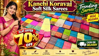 🛑 Kanchi Korvai Soft Silk Sarees  Mild Mistake FLAT 50% OFFER-699/-#puresillk#silksaree#sareelive screenshot 2
