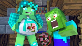 Minecraft | Pregnant Zomma? ZomBo became a dad? | Minecraft Animation | love Zomma and ZomBo