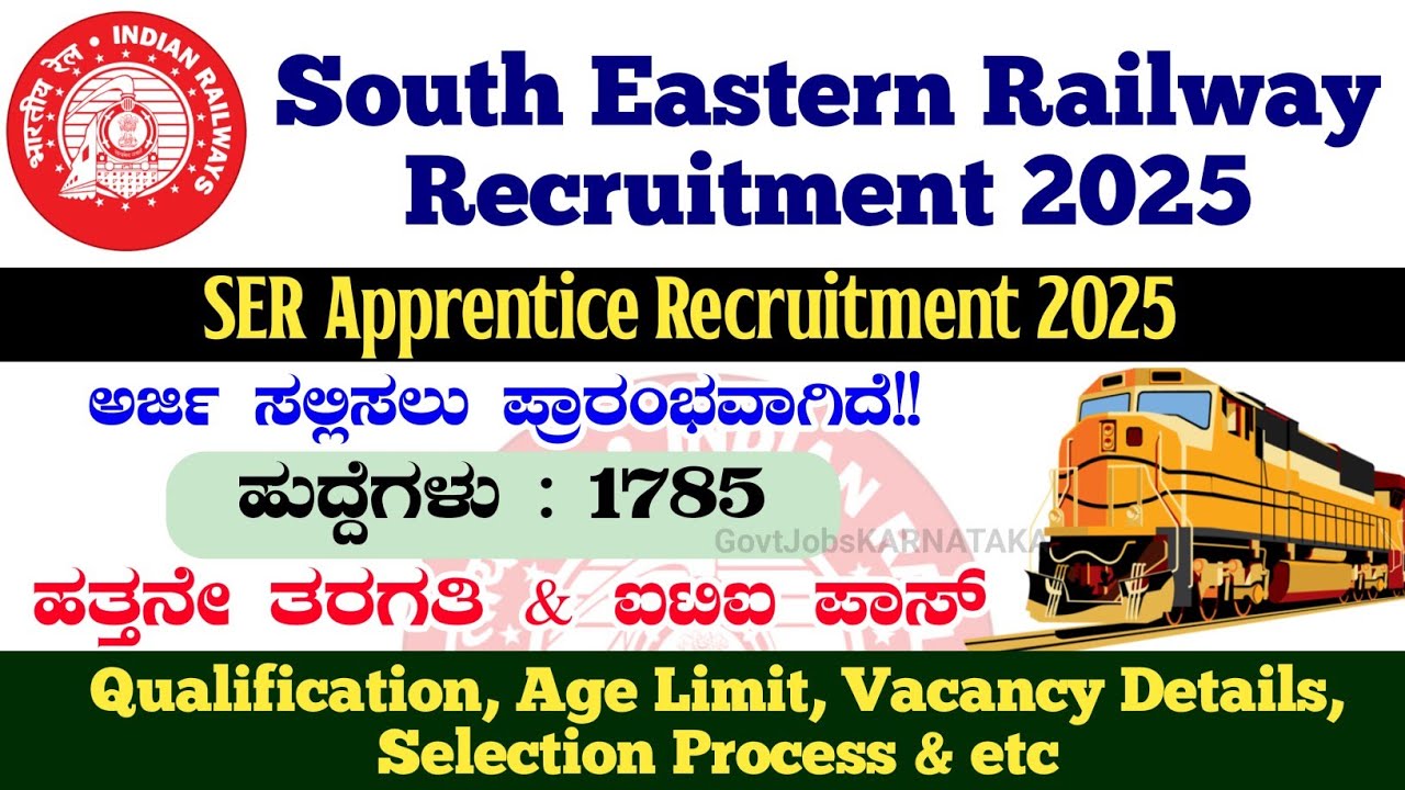 SER Apprentice Recruitment 🔥| South Eastern Railway Recruitment 2025 | Railway Apprentice Vacancy |