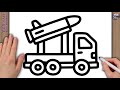 How to Draw a Rocket Launcher Truck for Kids | Easy Step-by-Step Drawing Tutorial