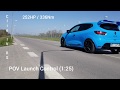 252 HP decat Clio IV RS - Launch Control (POV), Revs, Accelerations