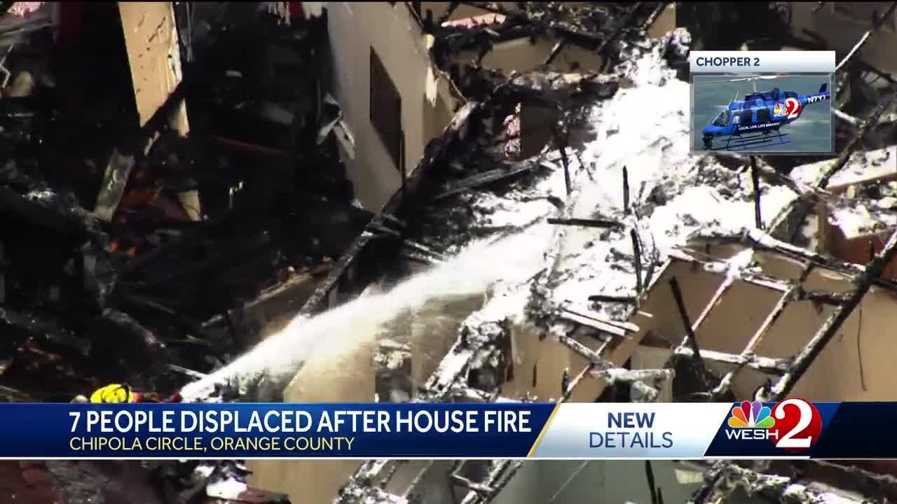 7 people displaced after Orange County house fire - YouTube