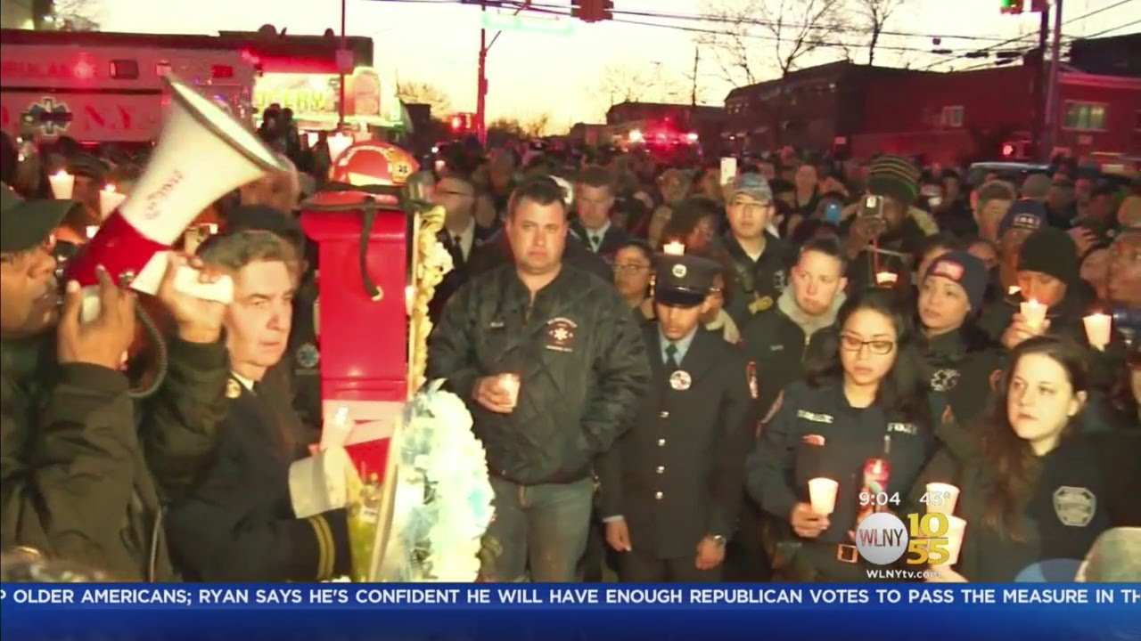 Family, Friends Gather To Honor Slain FDNY EMT At Sunday Vigil - YouTube