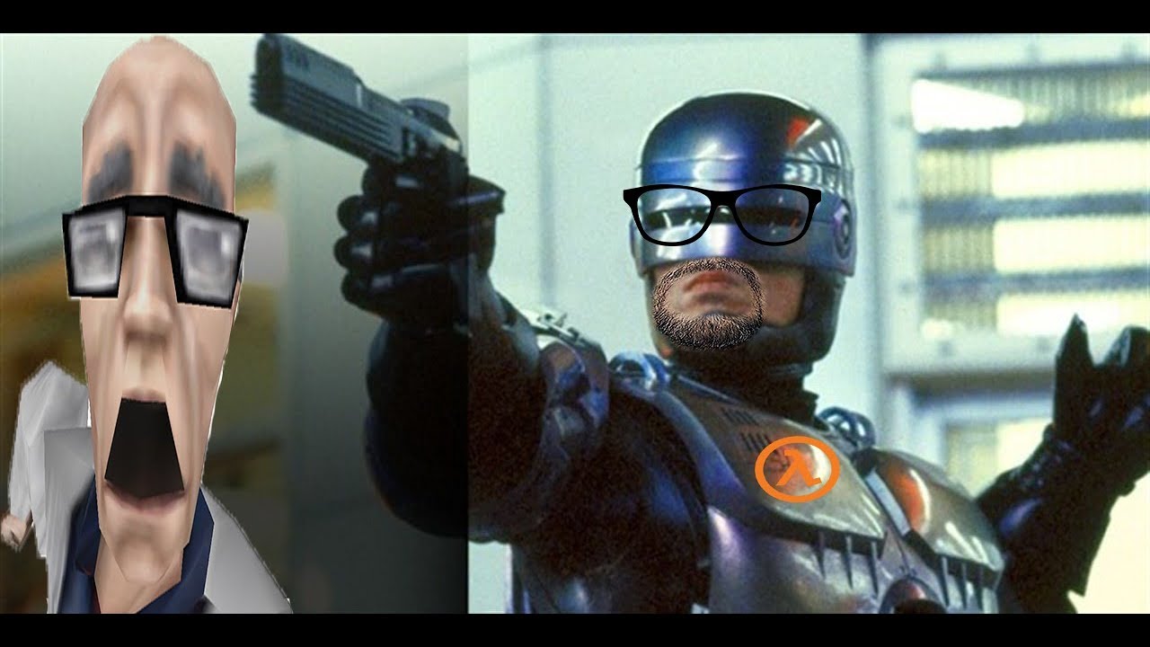 Final Shootout Scene from RoboCop but Dubbed in Half Life