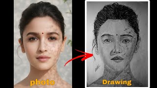 I Drew Alia Bhatt | Realistic Portrait Drawing Timelapse