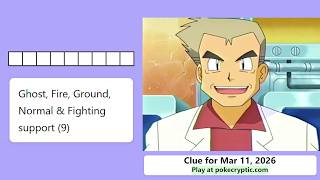 PokeCryptic Clue 70: Ghost, Fire, Ground, Normal & Fighting support (9)