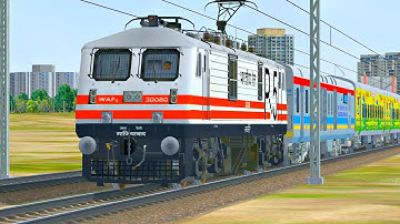 WAP5 30080 Startup & Hauls Duronto Express From Kalyan in MSTS Open rails