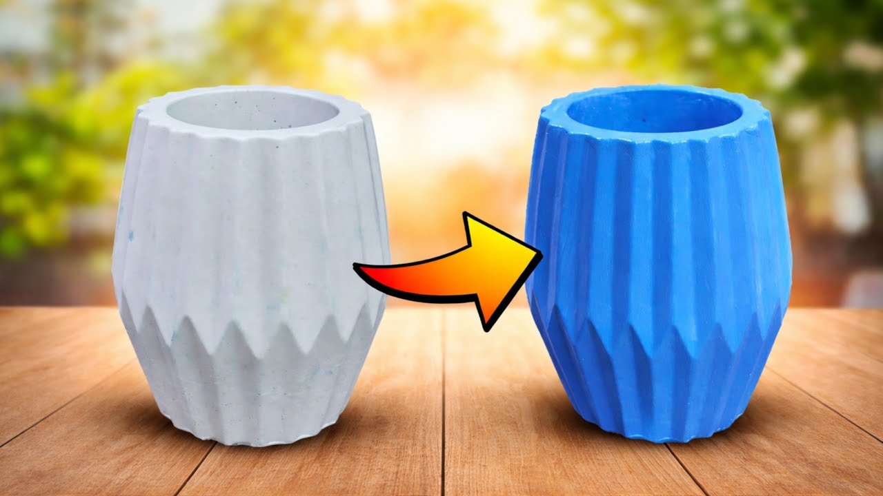 Как раскрасить вазу для цветов из гипса | Простой мастер-класс по росписи вазы своими руками