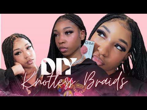 Doing My Own Knotless Braids Part 1 & 2 ( from YT Shorts)