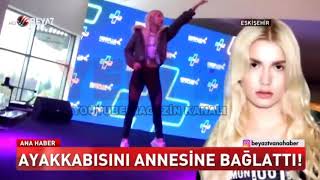 Aleyna Tilki Bu Seferde Konser Sırasında Annesine Çözülen Ayakkabılarını Bağlattı