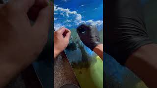 Join me painting a night landscape using cotton buds on a second layer. #art #loveart #pointillism