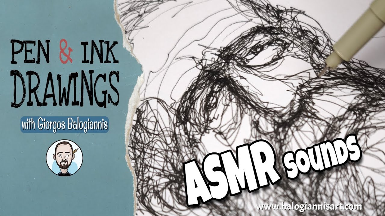 How to Make a Scribble Portrait in Ten Minutes – Highlights with ASMR sounds