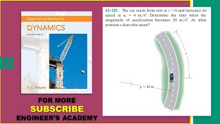 12-129 | Curvilinear Motion | Engineering Dynamics Hibbeler 14th Edition | Engineers Academy