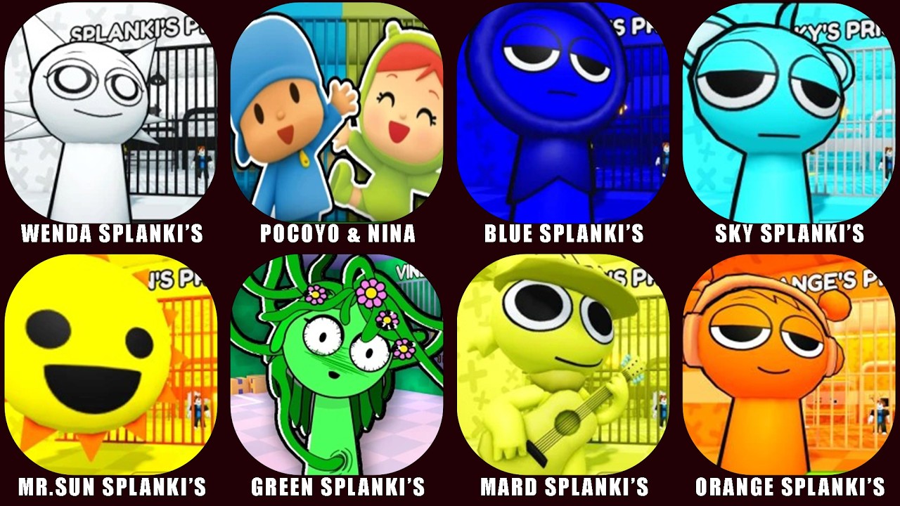 ROBLOX: WENDA SPLANKI'S, POCOYO & NINA, BLUE SPLANKI'S, SKY SPLANKI'S, MR.SUN, ROBLOX JUMPSCARES.