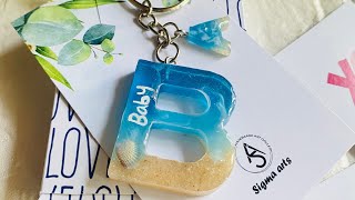 How to make resin beach letter keychain &amp; packing