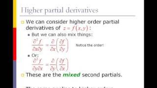 16 PL Higher order partial derivatives