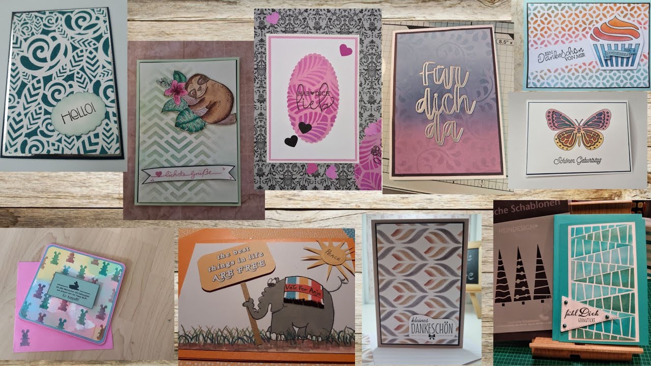 Techniken mit Schablonen / Stencil (selbstgemachte und gekaufte) mit Gewinnauslosung