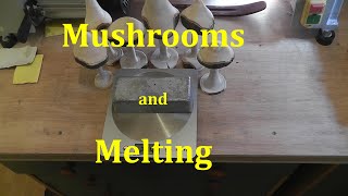 Woodturning mushrooms and slabbing up more lead