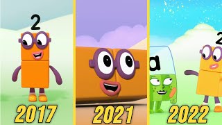 Numberblock 2 Evolution 2017-2022