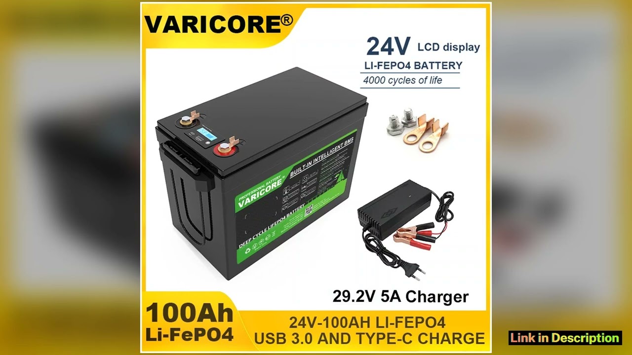 VariCore 24V 100AH 32ah 8s LiFePO4 Battery Lithium Iron Phosphate for 256v 292V Golf cart Car