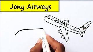 Aeroplane Drawing painting colouring for kids | How to draw and learn cute easy