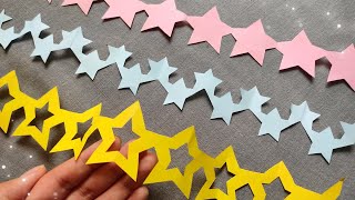 ⭐ Star Paper Chain Border Designs | Paper Star Chain making | Border Design for Board Decoration screenshot 2