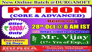 PYTHON Online Training @ DURGASOFT