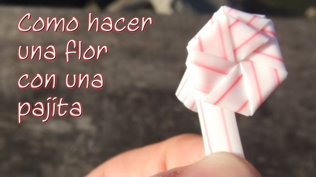 Como hacer una flor con una pajita