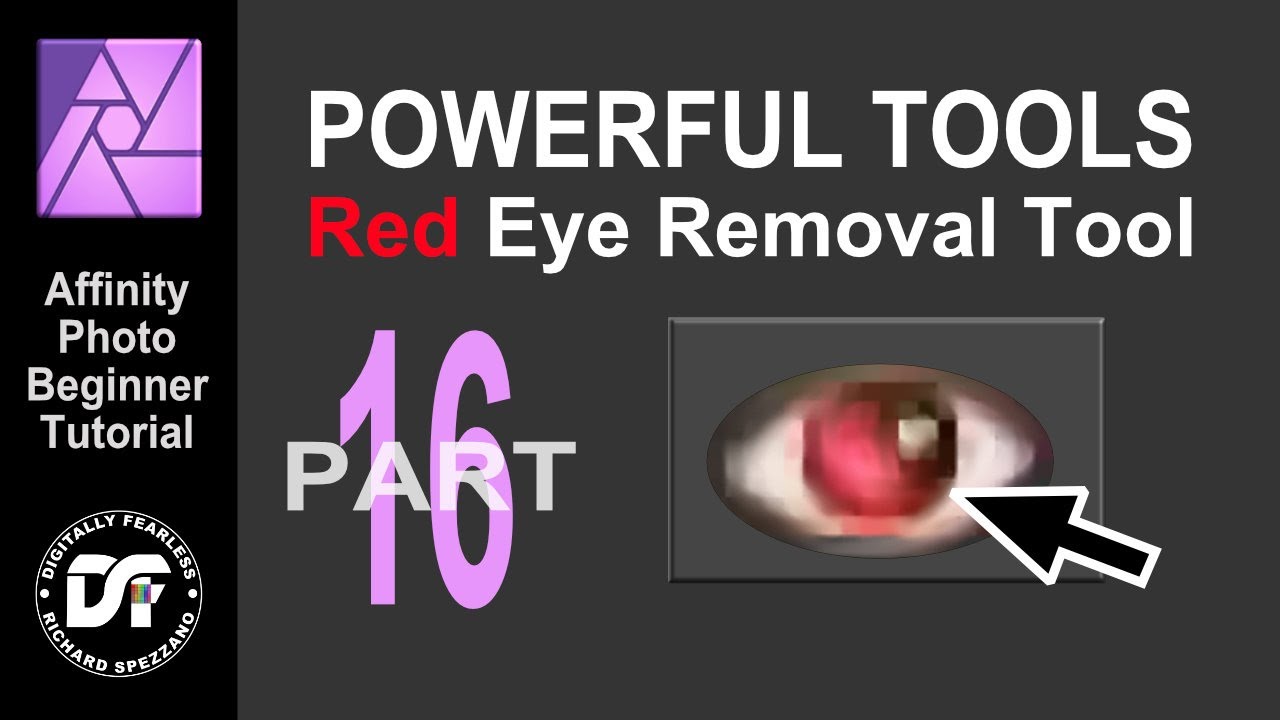 Remove Red Eye tool, Affinity Photo beginner tutorial. Powerful tools