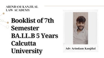 Booklist Of 7th Semester || BA.LL.B Calcutta University || #arindamkanjilal #9830057267 #ballb #cu