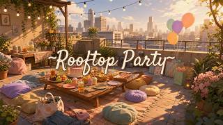 Soft City Lofi | Snack Break With Balloons At The Rooftop 🎈🍪 screenshot 4