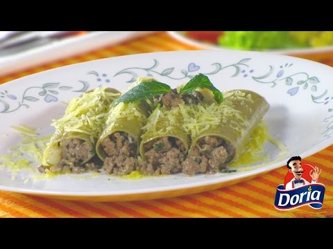 Canelones Doria rellenos de Carne de Cerdo Molida