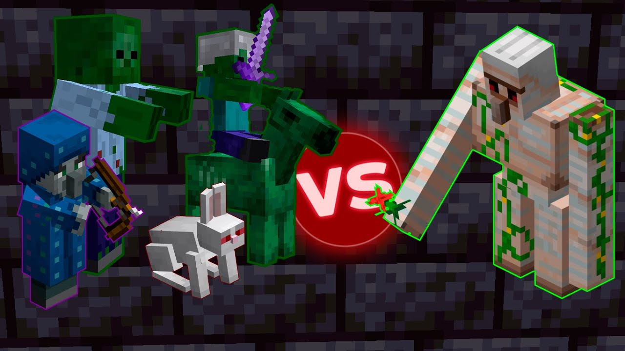 Unused Mobs vs Iron Golem - Minecraft Mob Battle 1.16.2 [Giant, Illusioner, Zombie Horse and more..]