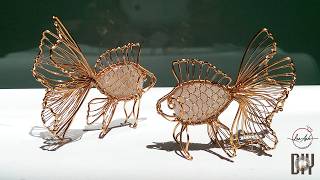 Unique jewelry making ideas with wire | 3D goldfish pendant screenshot 2
