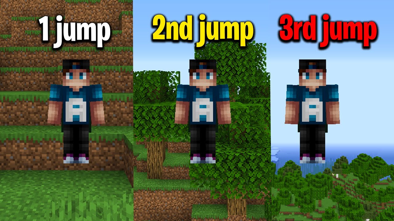 Minecraft but every time you jump you jump HIGHER AND HIGHER and higher