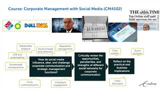 Corporate Management with Social Media (CM4102 by Dr. Vidhi Chaudhri)