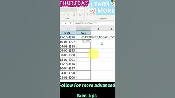 Datedif function in excel on easy way#youtubeshorts #youtube #exceltutorial #viral #shorts