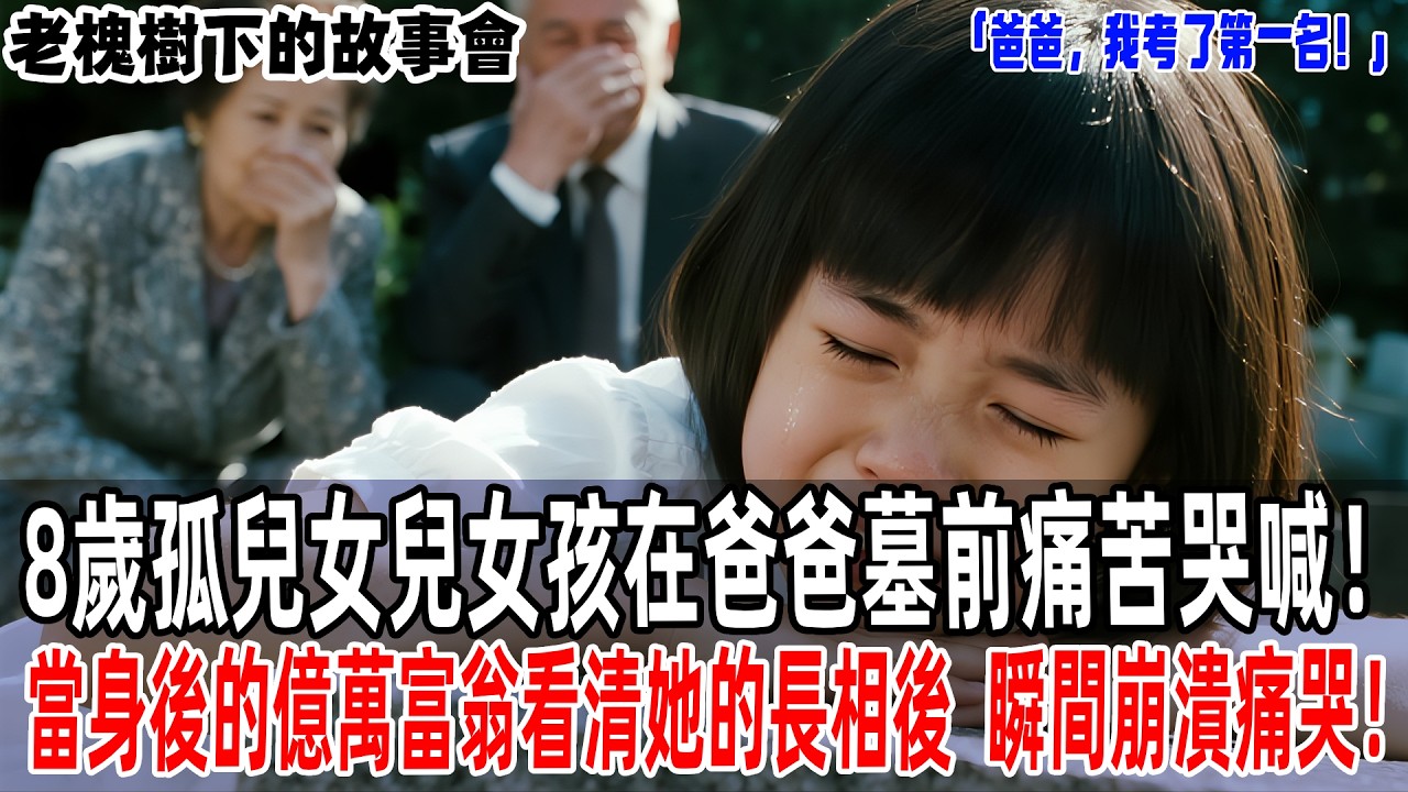 「爸爸，我考了第一名！」8歲孤兒女兒女孩在爸爸墓前痛苦哭喊！當身後的億萬富翁看清她的長相後，瞬間崩潰痛哭！【老槐樹下的故事會】#情感故事 #老年生活 #人生感悟 #故事分享 #故事#原創#爽文