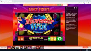 Fancy Fruits Gamomat Slot mit Monster Win 200x Einsatz screenshot 4