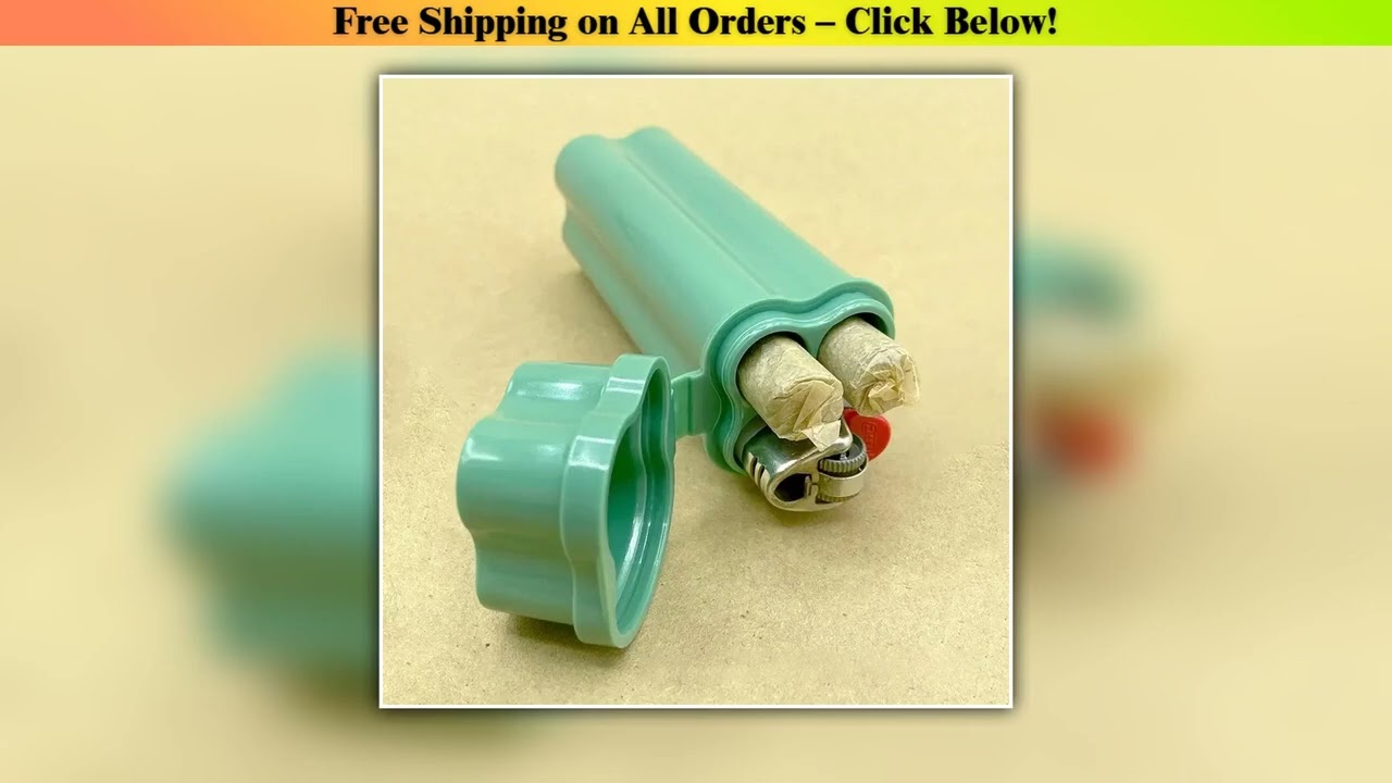 One-piece Flip-top Cigarette Case Kit with Two Holes Including Lighter for Easy Storage and