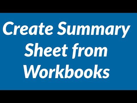 Create summary sheet