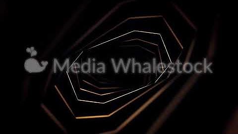 Abstract activity with rotating golden tunnel on black background, seamless loop. Animation