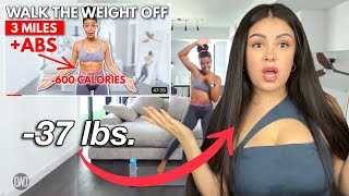 i tried GROW WITH JOS 3 MILE WALK + ABS WORKOUT for a WEEK & this happened..