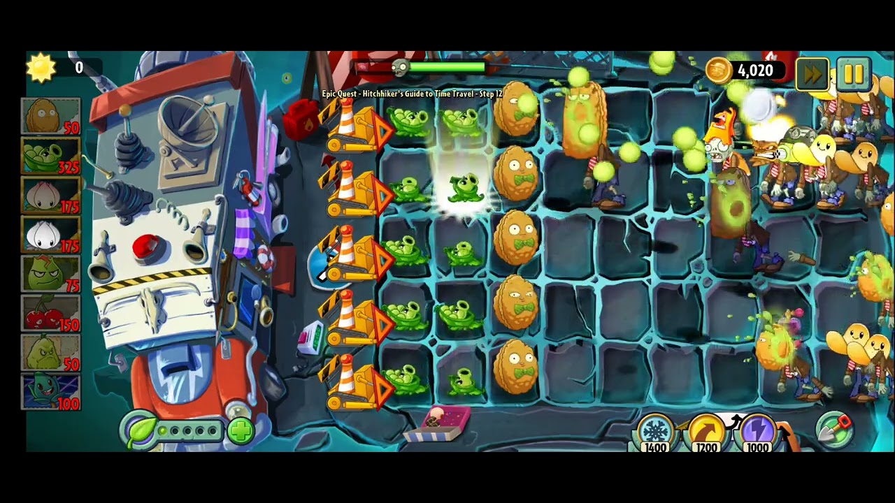 Plants vs Zombies 2 Reflourished Epic Quest Hitchhiker's Guide To Travel Time Step 11 - 16