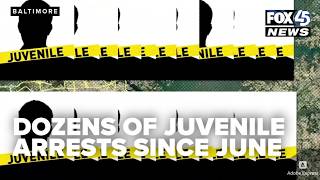 Dozens of juvenile arrests announced across greater Baltimore