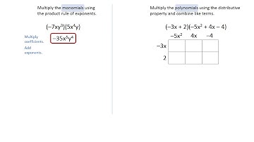 Multiplying Monomials and Polynomials