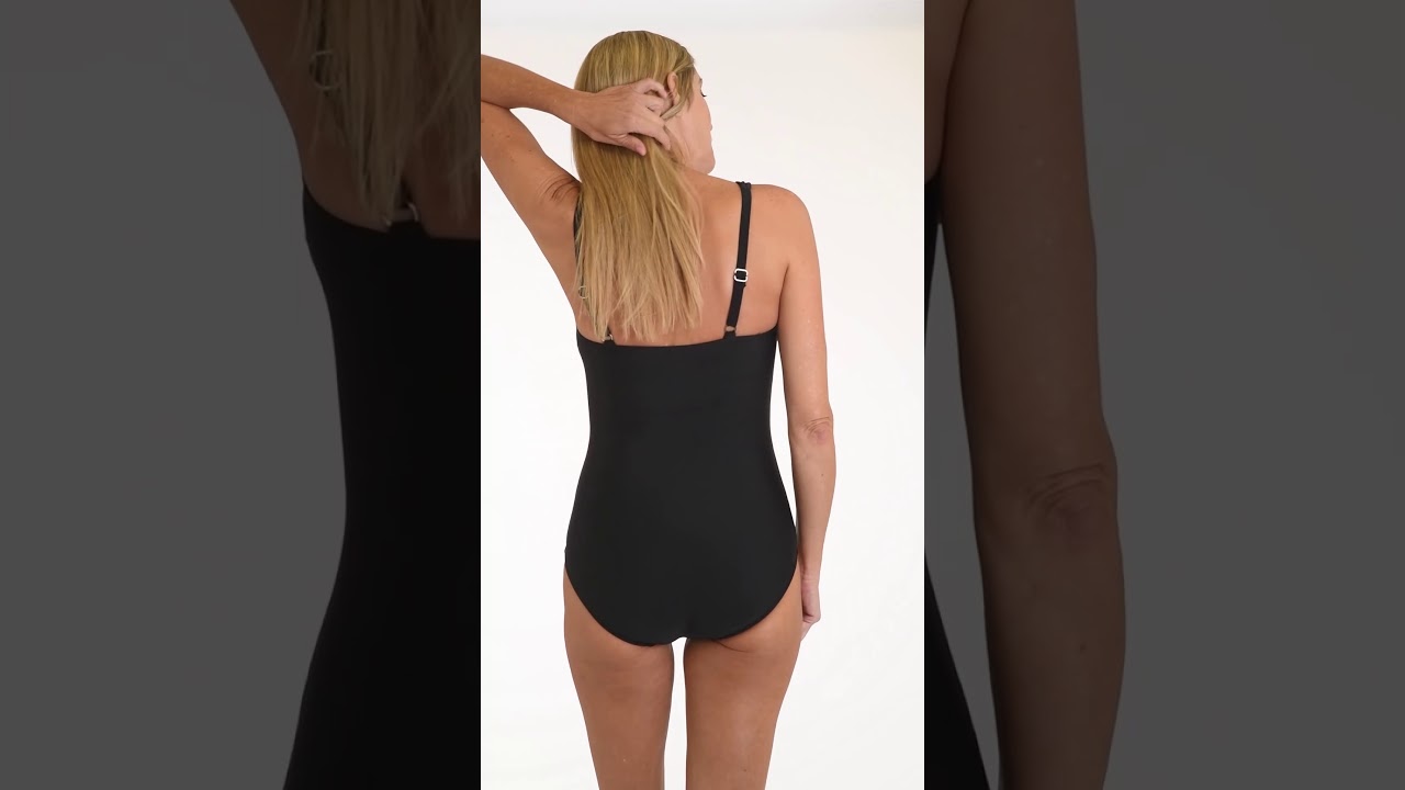 Maxine Women's Ombre Stripe Square Neck One Piece Swimsuit | SwimOutlet.com