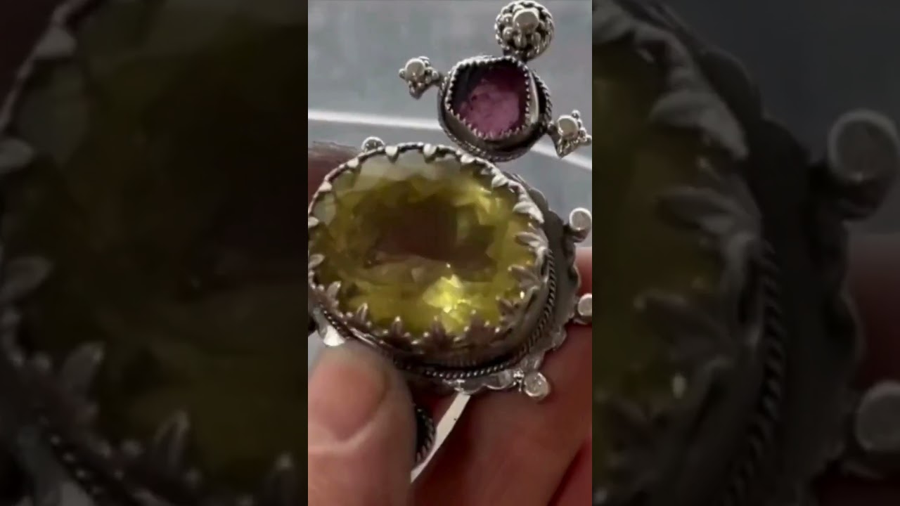 Как закрепить лимонный кварц с розовой огранкой | Традиционный безель + кольцо с открытой задней ...