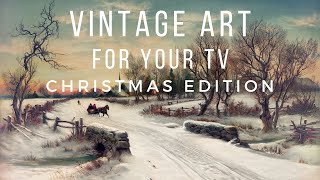 Vintage Christmas Slideshow | Snow Winter Screensaver | Turn Your TV into ART | 1 Hour of Paintings