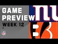 New York Giants vs. Cincinnati Bengals | Week 12 NFL Game Preview